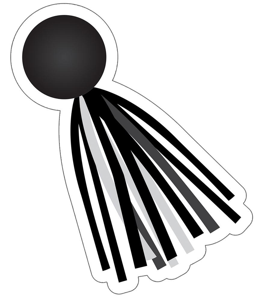 Simply Stylish Black & White Tassels Cut-Outs