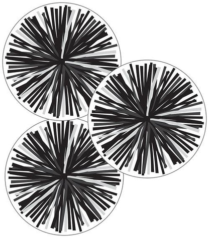 Simply Stylish Black & White Poms Cut-Outs