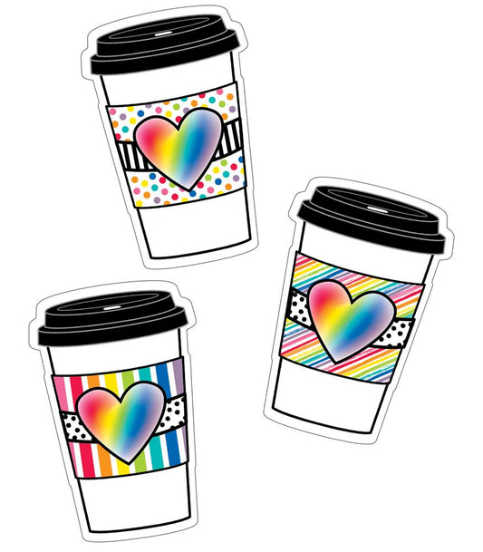 Rainbow To Go Cups Cut Outs