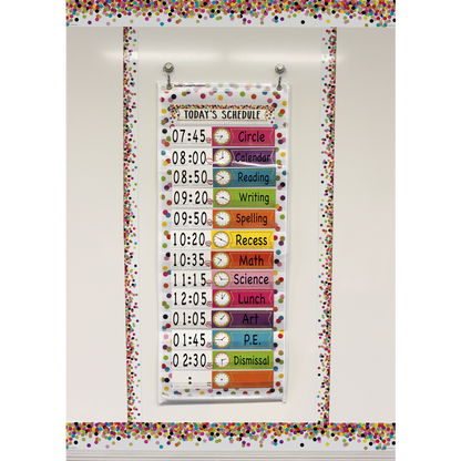 Confetti 14 Pocket Daily Schedule Pocket Chart