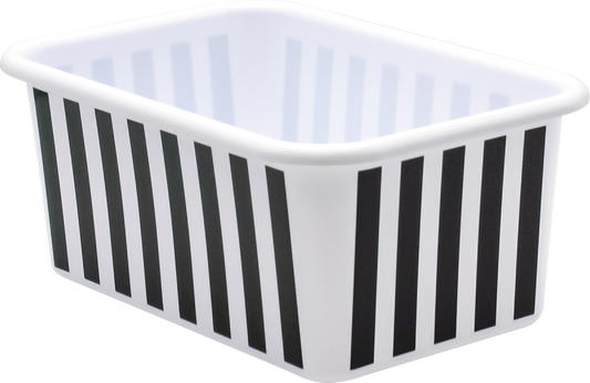 Black and White Stripes Small Plastic Storage Bin