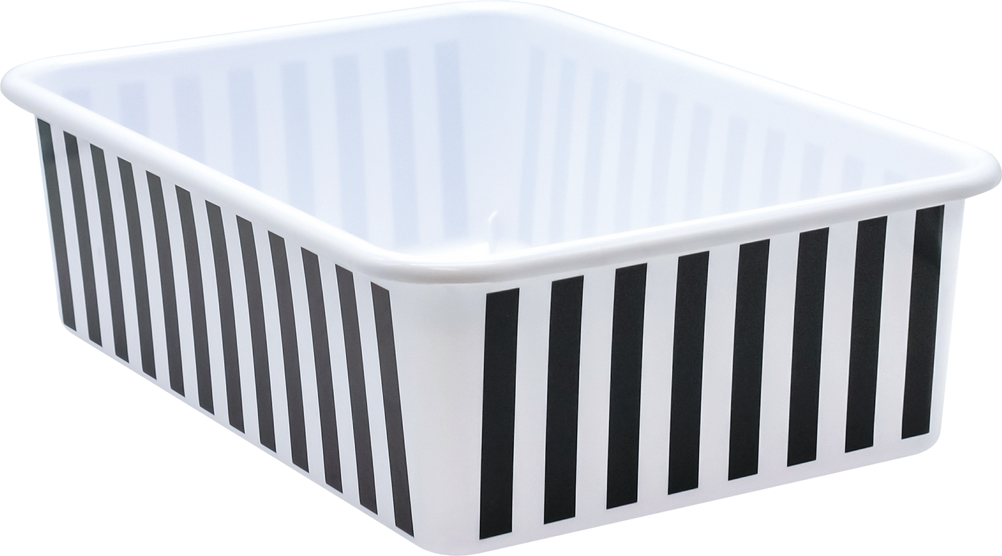 Black and White Stripes Large Plastic Storage Bin