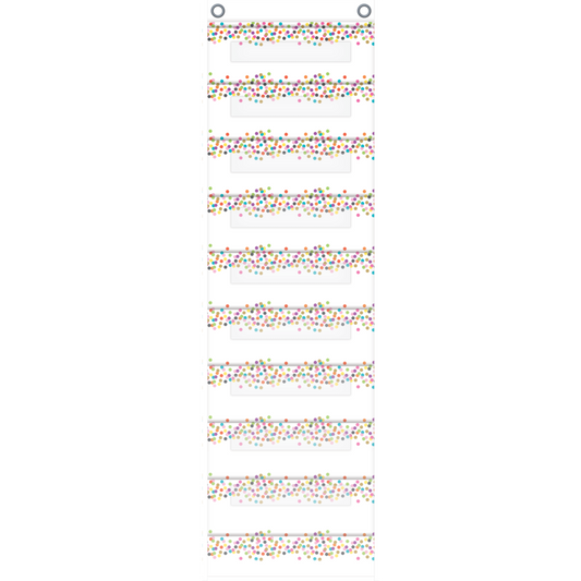 Confetti 10 Pocket File Storage Pocket Chart (14" x 58")
