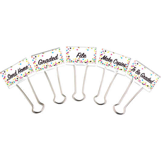 Confetti Classroom Management Large Binder Clips