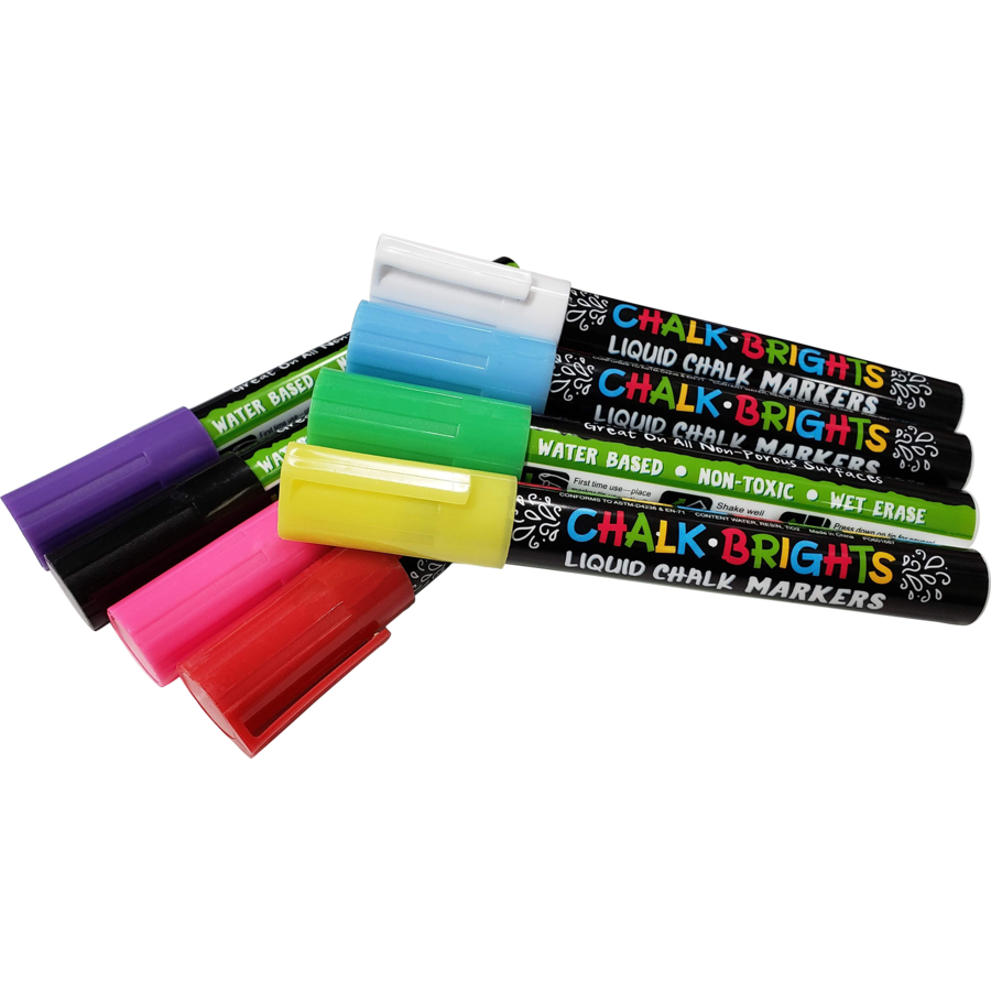 Metallic Liquid Chalk Markers Reversible Tip (8 Pack)