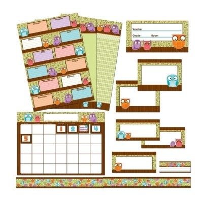 Owls Classroom Collection Bulletin Board Set