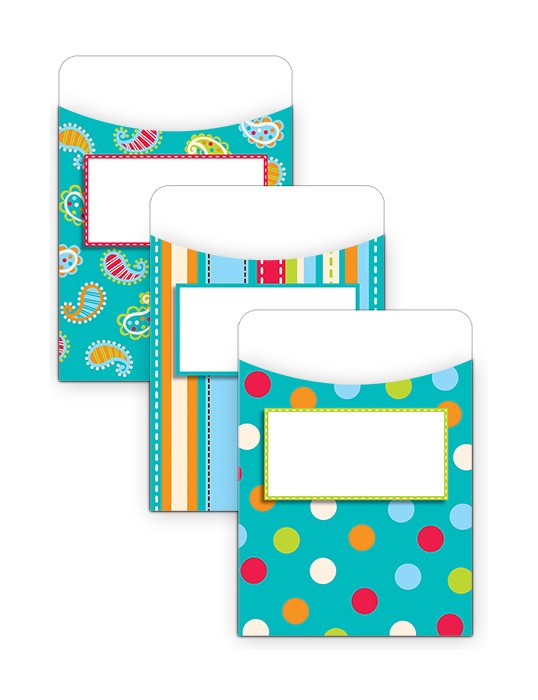 Dots on Turquoise Library Pockets (Standard)