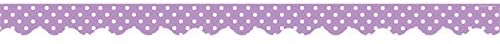 Teacher Created Resources Scalloped Border Trim, Orchid Polka Dots on White