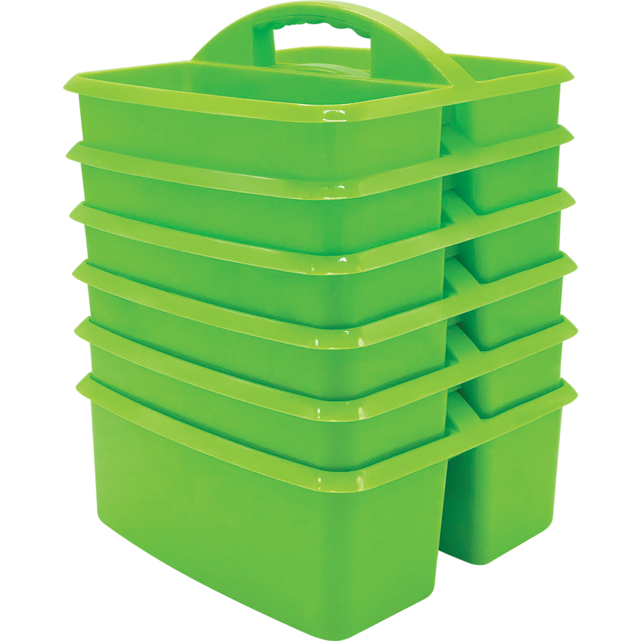 Large Green Divided School Art Craft Caddy 13.5”x9.25” x5” New