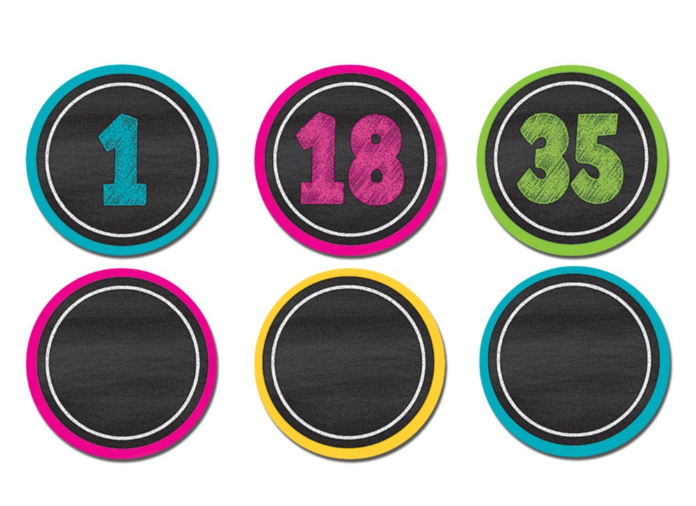 Chalkboard Brights Numbers Magnetic Accents