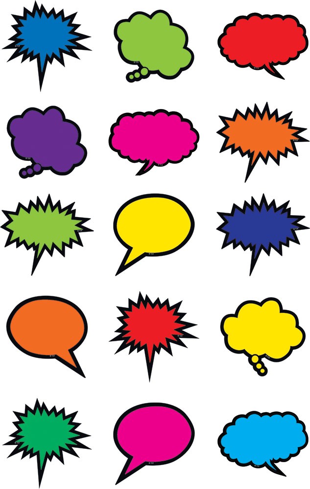 Colorful Speech/Thought Bubbles Mini Accents