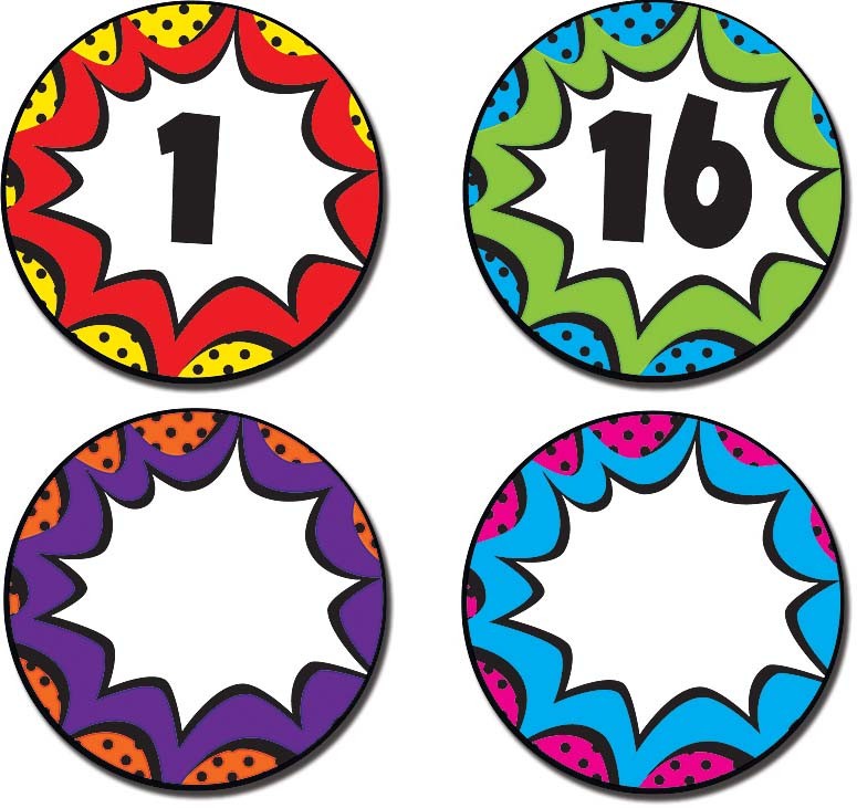 Superhero Numbers Magnetic Accents