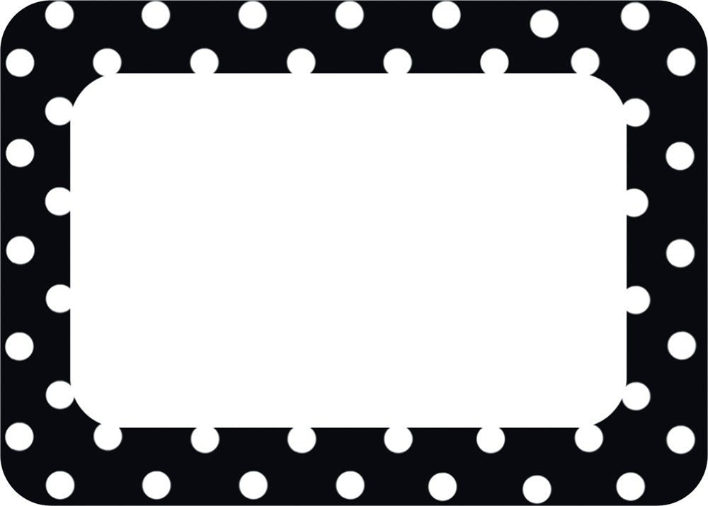 Black Polka Dots 2 Name Tags/Labels