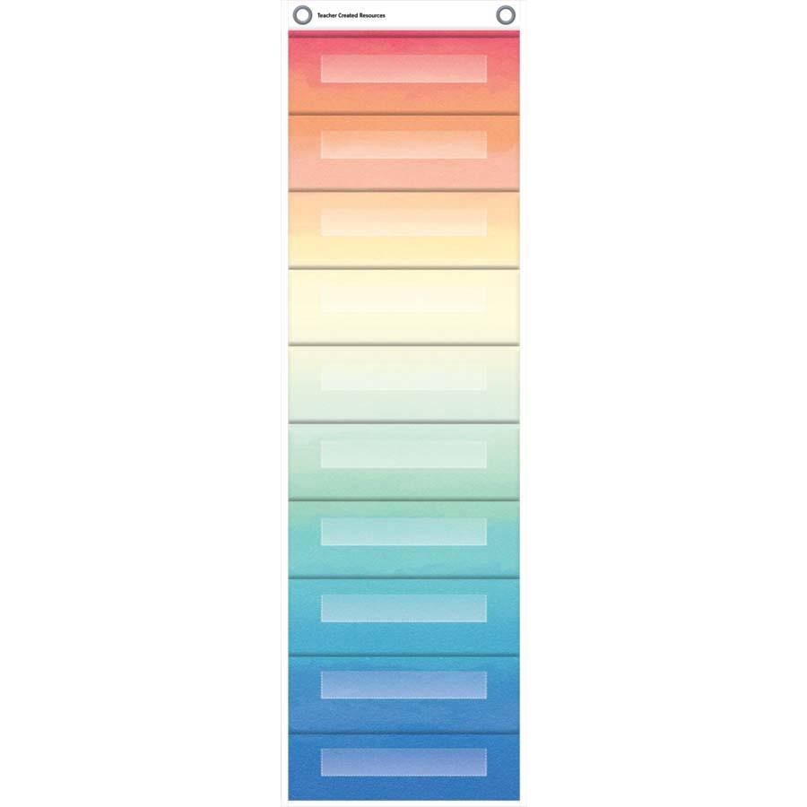 File Storage Pocket Chart, Watercolors
