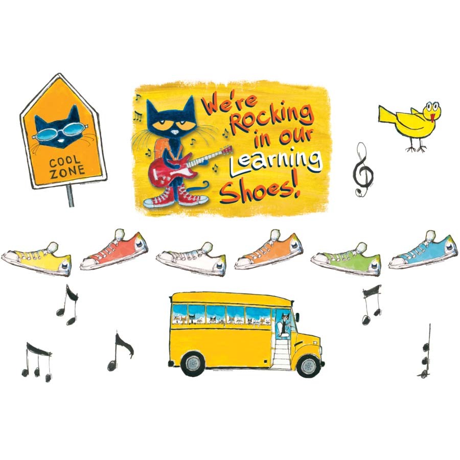Pete the Cat® We're Rocking in Our Learning Shoes Bulletin Board Set