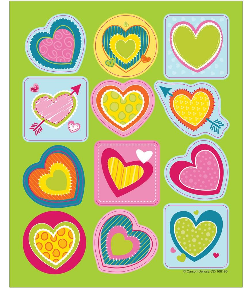 Bright Hearts Shape Stickers