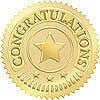 Congratulations Gold Award Seals Stickers