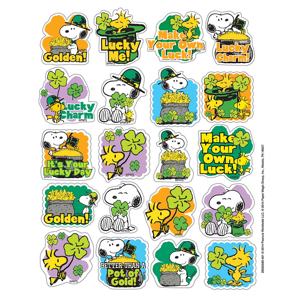 Peanuts St. Patrick's Day Stickers