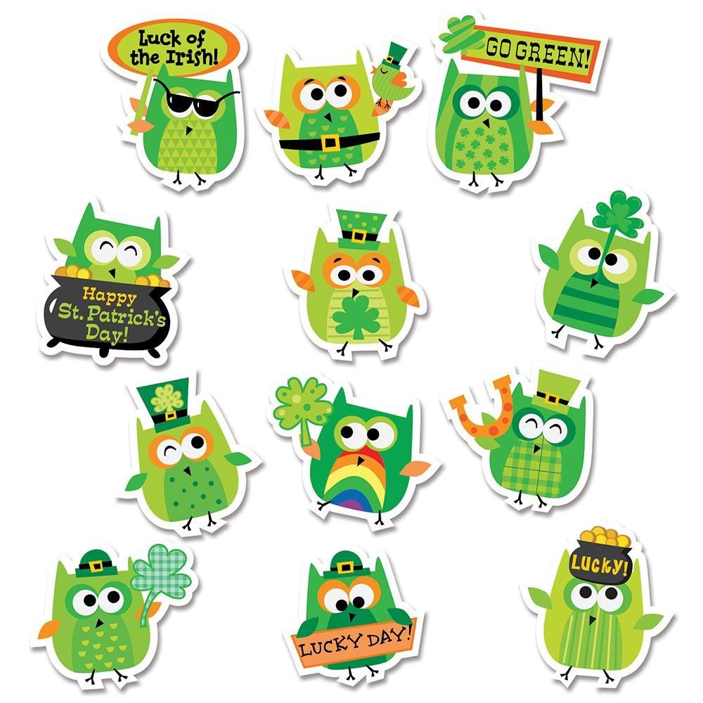 St. Patrick's Day Owls Stickers
