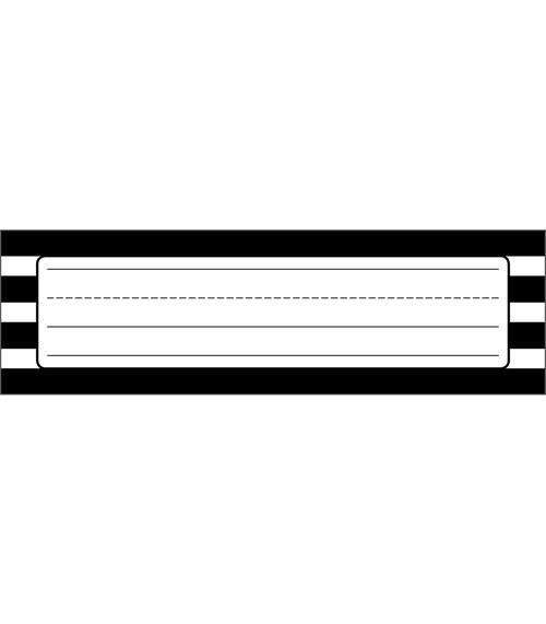 Simply Stylish Black & White Stripe Nameplates
