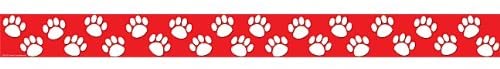 Teacher Created Resources Red with White Paw Prints Straight Border Trim