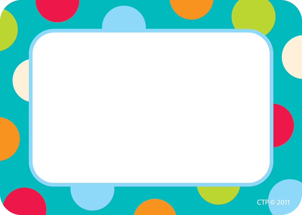 Dots on Turquoise Name Tags
