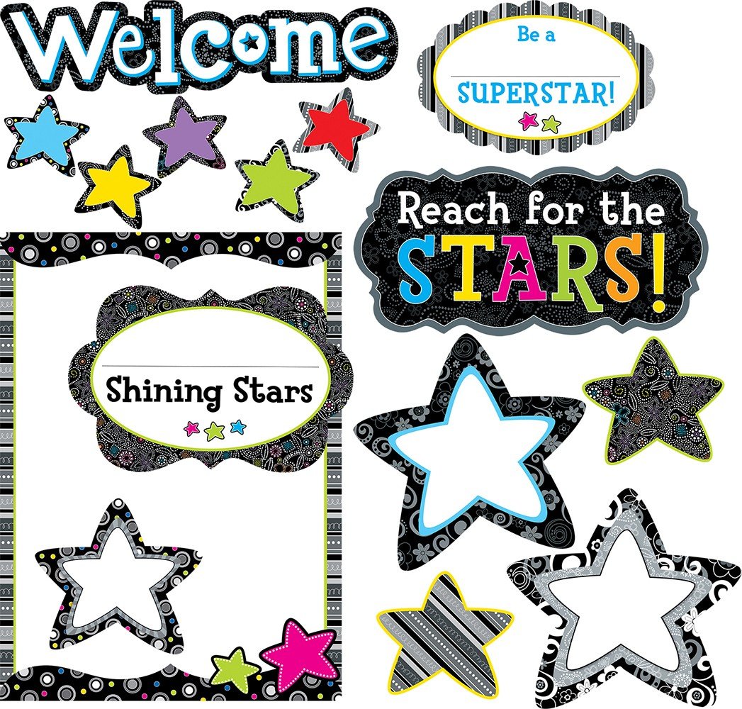 BW Shining Stars Bulletin Board Set