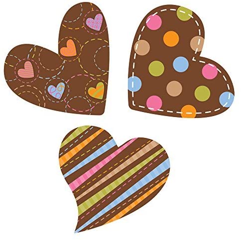 6-Inch Designer Cut-Outs, Dots on Chocolate Hearts