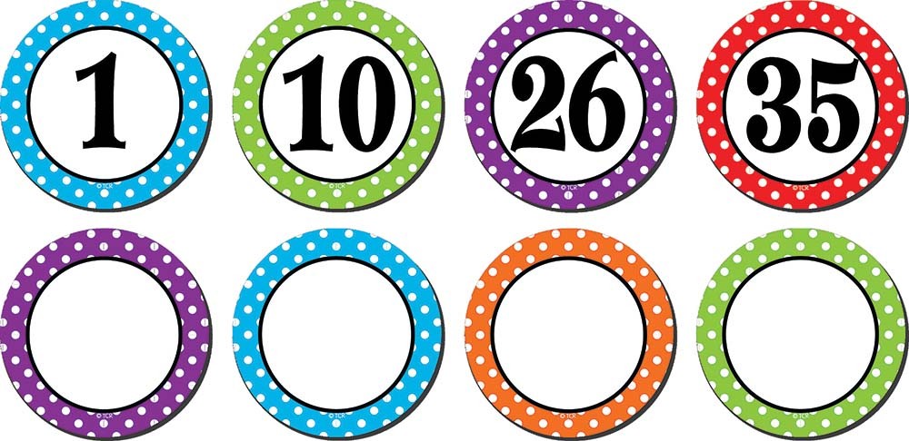 Polka Dots Numbers Magnetic Accents