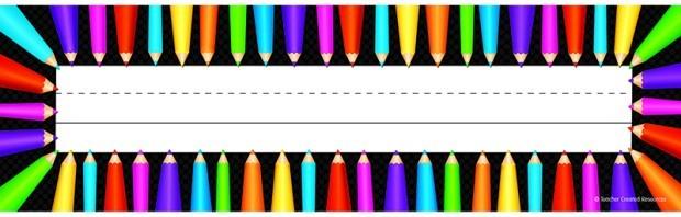 Colored Pencil Name Plates