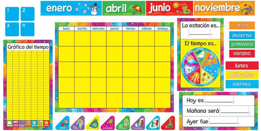 Calendario Anual Spanish Bulletin Board Set