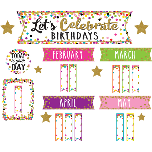 Confetti Happy Birthday Mini Bulletin Board – Classborder.com