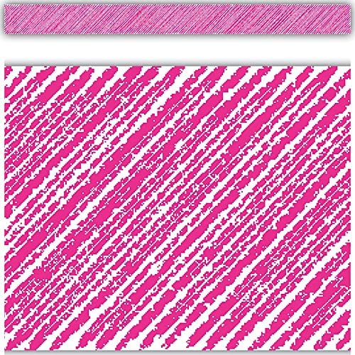 Teacher Created Resources Hot Pink Scribble Straight Border Trim