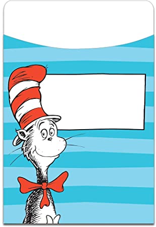 Dr. Seuss Cat in the Hat Back to School Library Book Pockets