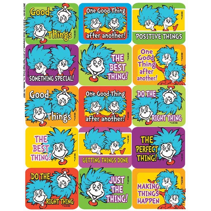 Dr. Seuss Thing 1 and 2 Success Stickers