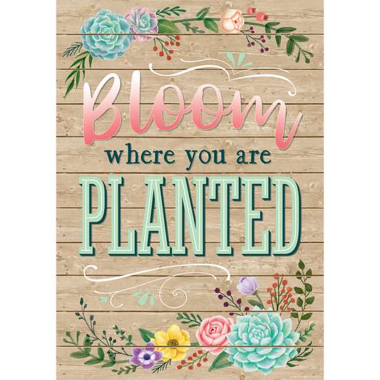 Bloom Where You Are Planted Positive Poster