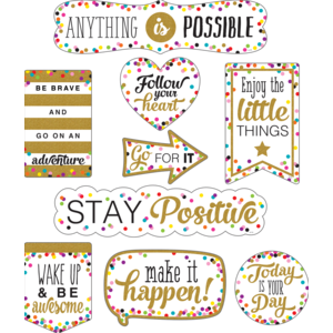 Confetti Positive Sayings Clingy Thingies Accents