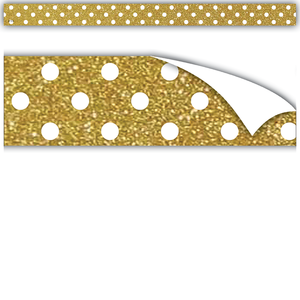 Gold Shimmer with White Polka Dots Clingy Thingies¨ Strips