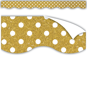 Gold Shimmer with White Polka Dots Clingy Thingies¨ Borders