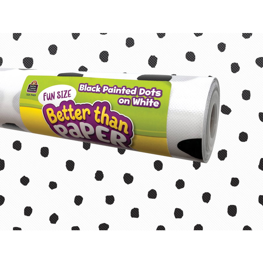 Fun Size Black Painted Dots on White Better Than Paper® Bulletin Board Roll
