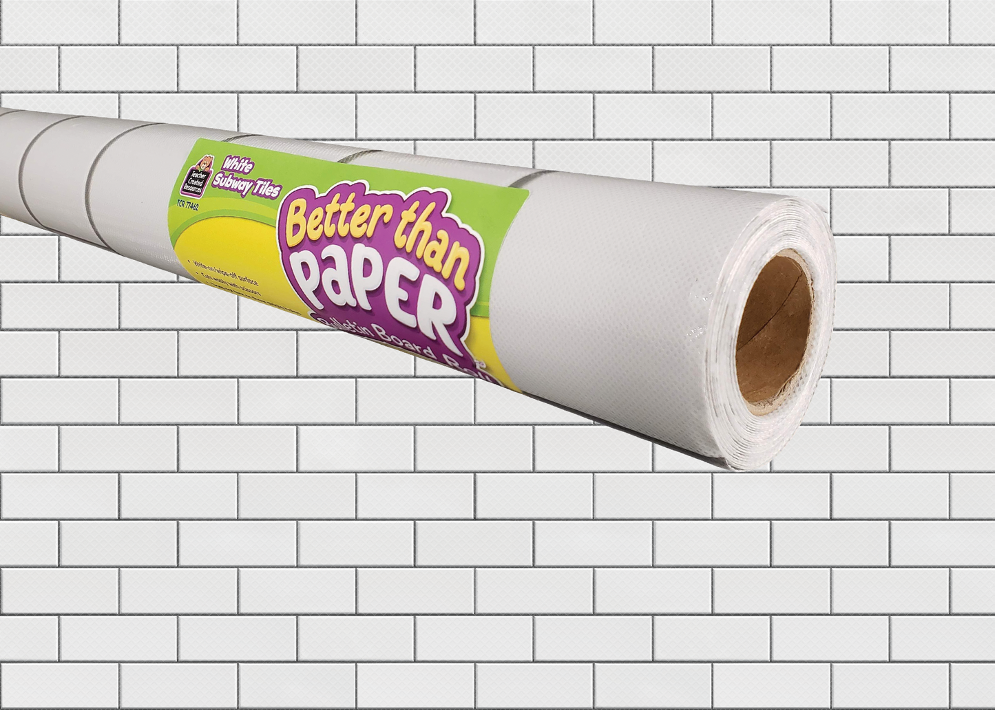 White Subway Tile Better Than Paper Bulletin Board Roll