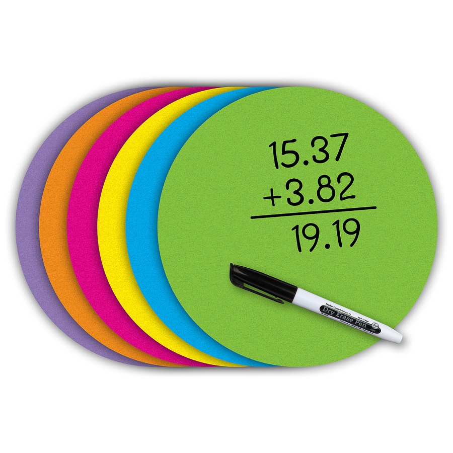 Spot On® Dry-Erase Desktop Writing Spots Bright Circles - 10-1/2"