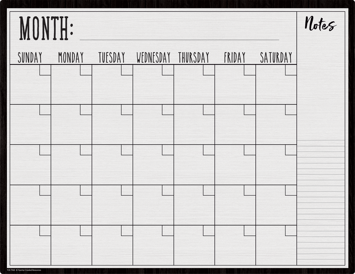 Modern Farmhouse Calendar Write-On/Wipe-Off Chart