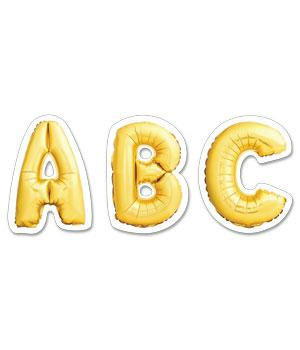 So Much Pun! Gold Mylar Balloon 2" Uppercase Letter Stickers