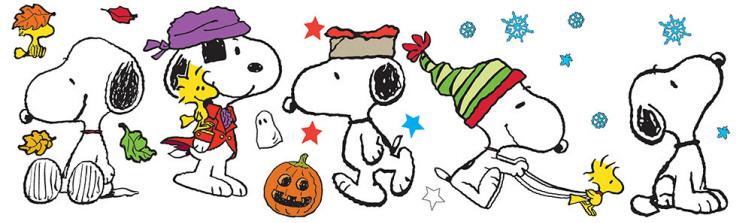 Snoopy Fall Winter Holiday Poses Bulletin Board Set