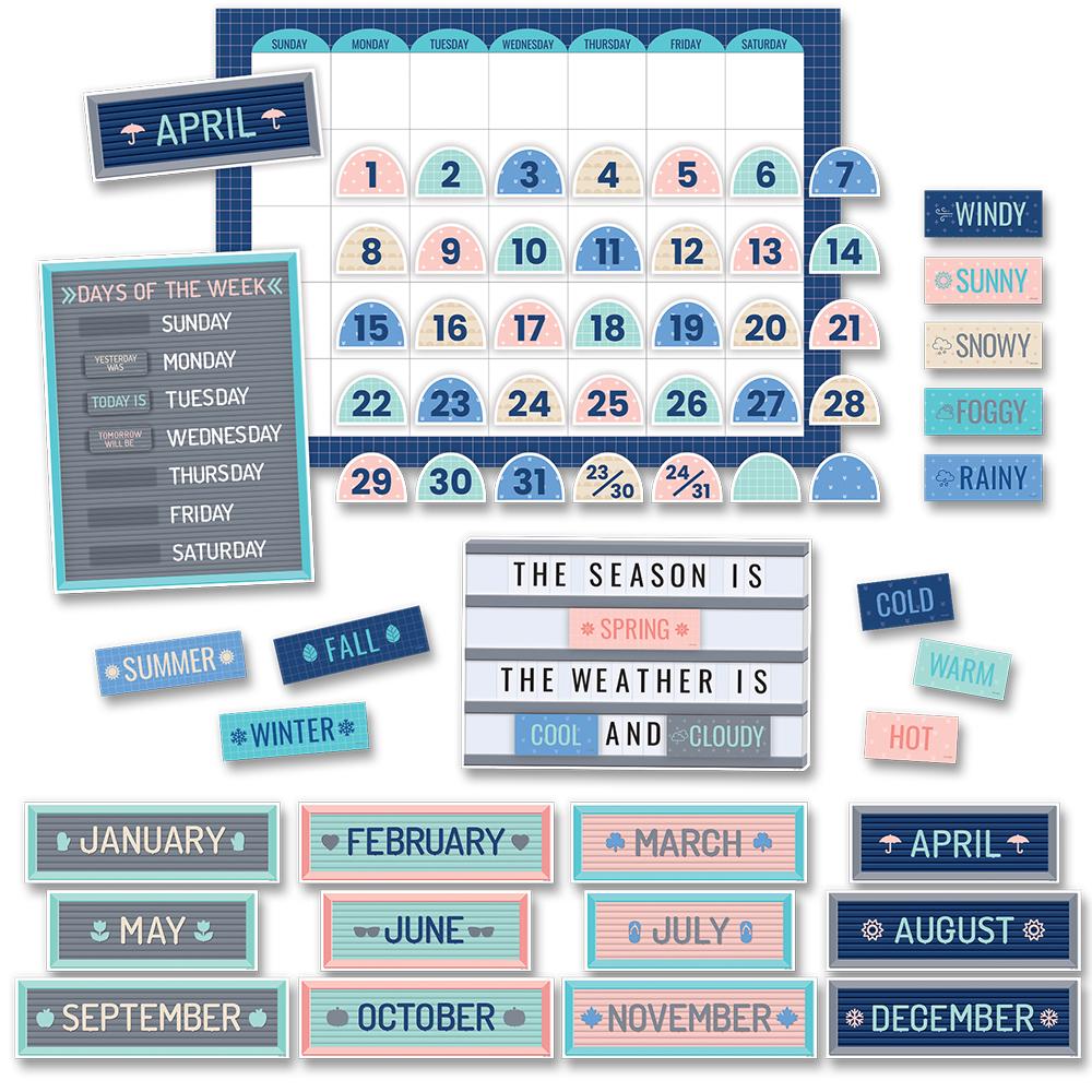 Calm & Cool Calendar Set Bulletin Board