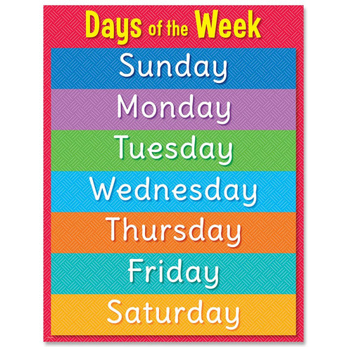Days of the Week Chart – Classborder.com