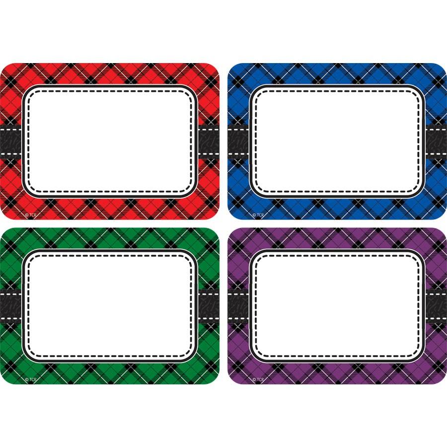Plaid Name Tags/Labels Multi-Pack