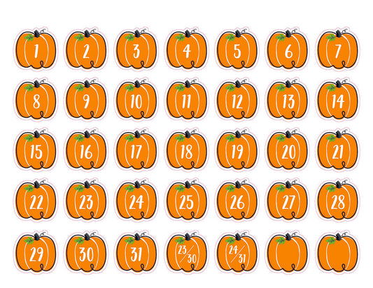 Doodle Pumpkins Calendar Days (Core Decor)