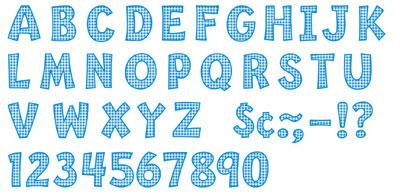 Blue Gingham 2-Inch Playful Uppercase Ready Letters®